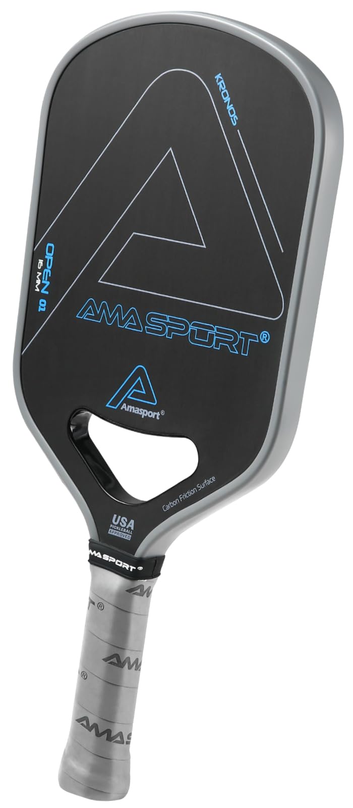 Kronos Open 01 Pickleball Paddle with Toray T700 Carbon Fiber - Dynamic Air Throat - Foam Injected Walls - 16mm Thermoformed Pickle Ball Racket with Paddle Cover-USA Pickleball Approved