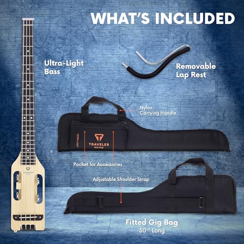 Traveler Guitar 4 String Ultra-Light Bass (Maple), Right, (ULB MPS)