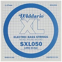 D’Addario SXL050 Corde seule en nickel pour basse Extrémité à boules Calibre .050 - Les Beatles, Paul McCartney, John Lennon, RIngo Starr, George Harrison