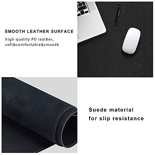 Zoresyn Large Conference Table Pads (78.74" X 35.43") - Pu Leather Oversized Mouse Pad Office Desk Mat - Nonslip Base And Waterproof Desktop Writing Pad Mouse Mat (Black) #TOP4