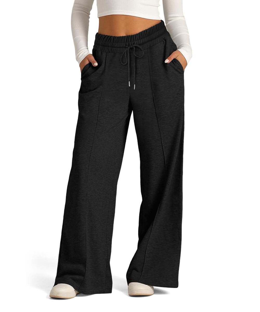 GRMLRPT Damen Hosen Jogginghose für Damen Lang Sporthose Lockere Tunnelzug Baggy Weites Bein Hosen Freizeithose Sweatpants Mit Taschen(Mehrfarbig,S-XXL)