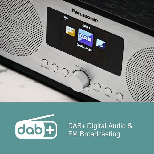 Panasonic RF-D40EG-K Internet- und DAB+/FM-Radio mit Bluetooth, 6 Watt, 7,5 cm Lautsprecher, 2,4 Zoll TFT-Farb-LCD, Wecker und Einschlaftimer, Fernbedienung, USB, WLAN, Schwarz – Bild 7