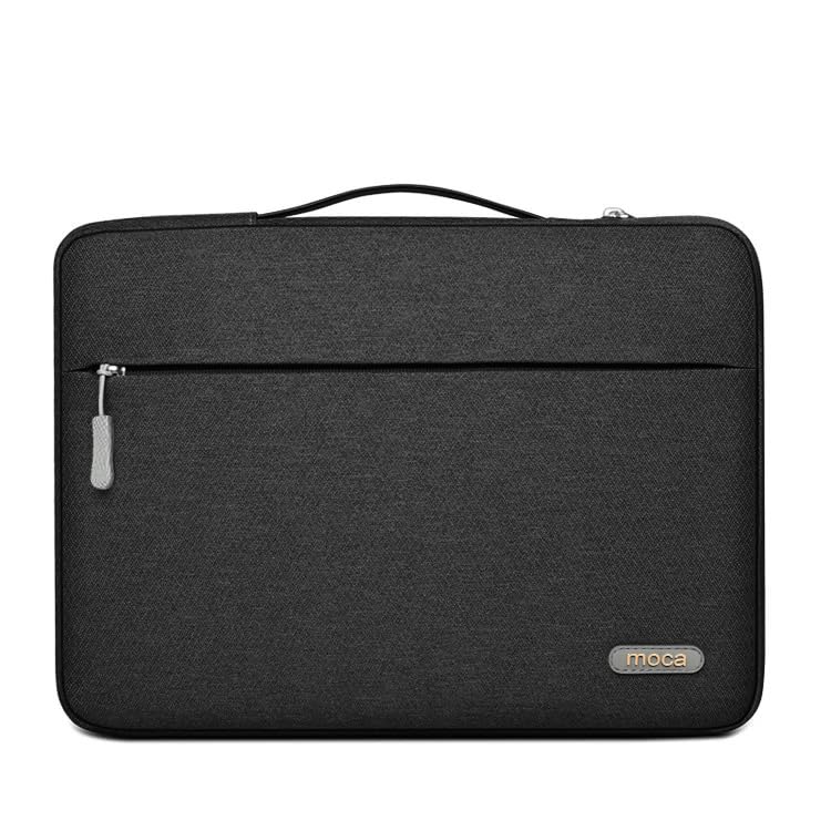 Image of Moca 15 /15.4 /16 inch Nylon Laptop Sleeve with TPU Handle, Waterproof, YKK Zipper, Grey (Black, 15.4 /16 Inch MacBook)