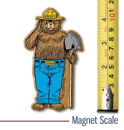 Imán Smokey Bear de goma 3D vintage 2.5 x 4.4 pulgadas miniatura 2