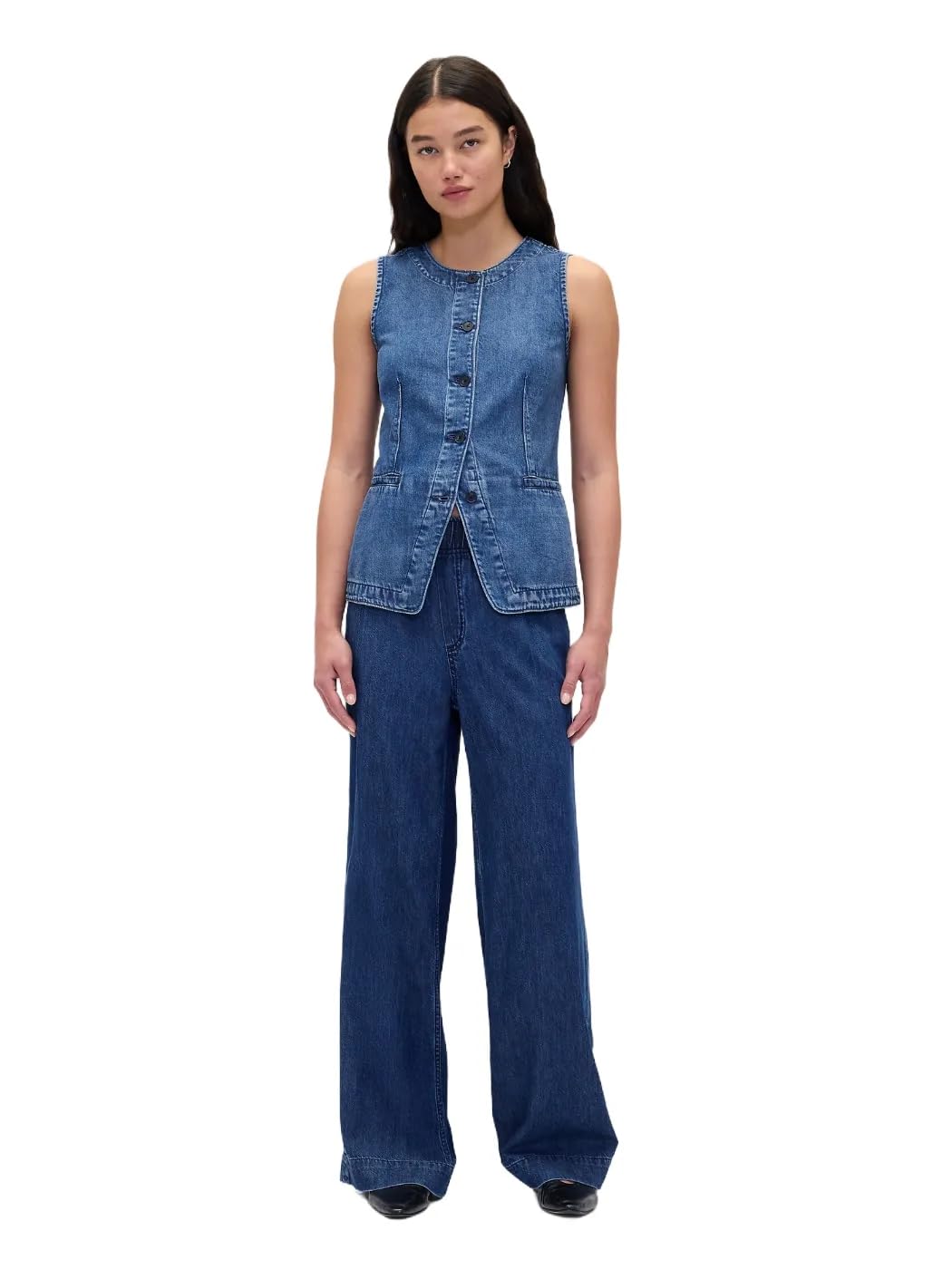 

                                                    GAP Womens Pull-on Baggy Denim Jean Dark Indigo XL