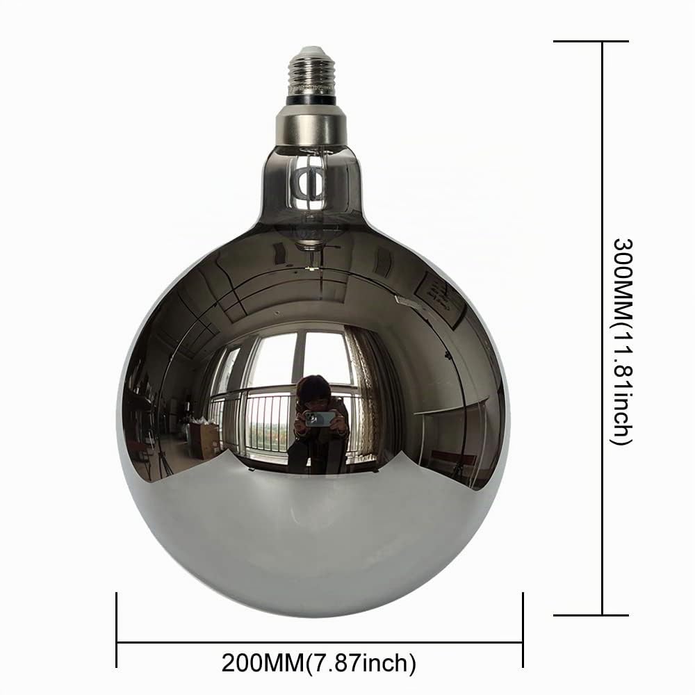 Großer Globus Vintage Led Birne φ200mm G200 Riesige Edison Birne 8W Dimmbare LED Spezial Dekorative Glühbirne 220-240V E27 Rauch