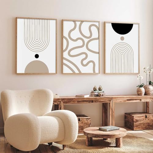 Image of kotart Boho Art Home Decoration Paintings With Frame For Living Room Bed Room Hotel Wall Decor Digital Reprint Set of 3 (13X17 inch)