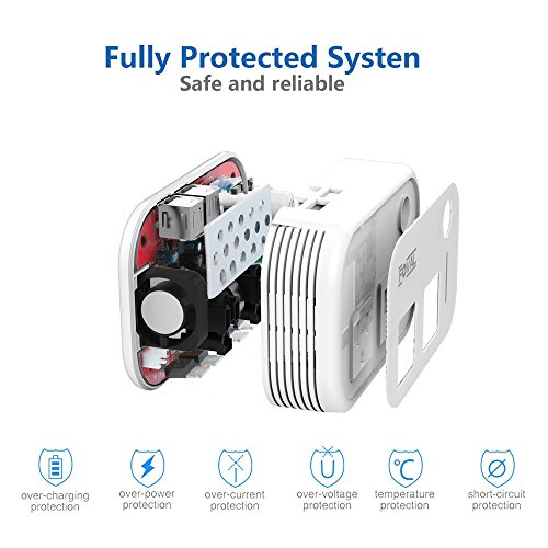 Foval 200W Car Power Inverter DC 12V to 110V AC Converter with 4 USB Ports Charger (White)