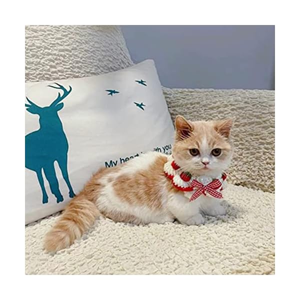 Cat collar breakaway kitten collar with cute bow tie and strawberry pattern comfortable for kitty and some puppies (s) - image 4