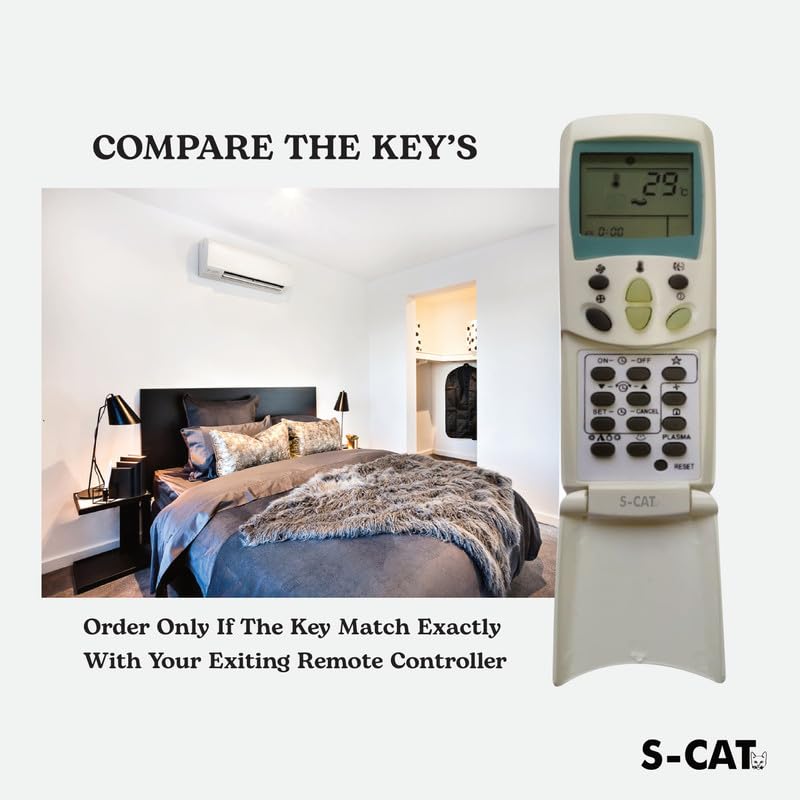 Image of S-CAT Compatible with LG AC Remote Control (No Backlight) Model 9 Suitable for Split /Window 1 1.5 2 Ton AC Remote (Match Old Remote Exactly, Contact Customer Care for Order)