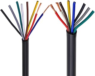 RVV Black Cable 15AWG 1.5MM 2 core 3 core 4 core 5 core 6 core 7 core 8 core 10 core 12 core 16 core 20 Control Signal Wire (Color : 20 cores 2 Meters, Size : 1.5mm 15AWG)
