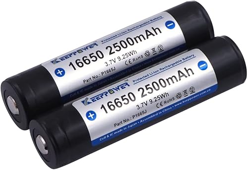 Miniatura 2 de 2 unids 3.7V 16650 2500mAh botón superior baterías de litio recargables para Flashilght como E2T-MV E2DLU-A SF6P G2X LX 6P 9P G2 M951 E2DL P2XD