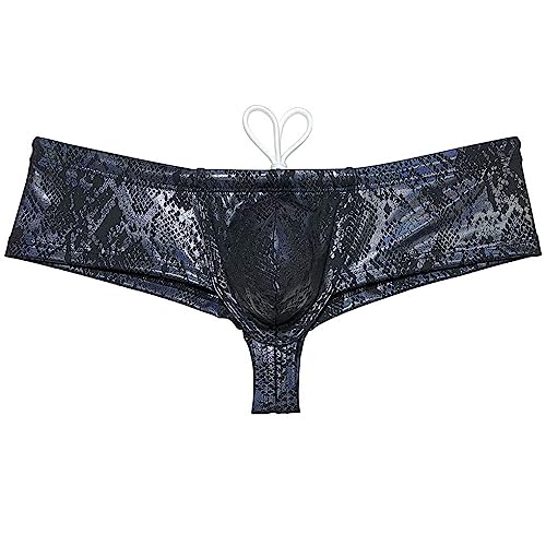 Fashion Men's Metallic Mini Cheek Swimwear Sport Male Soft Contour Pouch Bikini Swimsuit Shiny Board Shorts