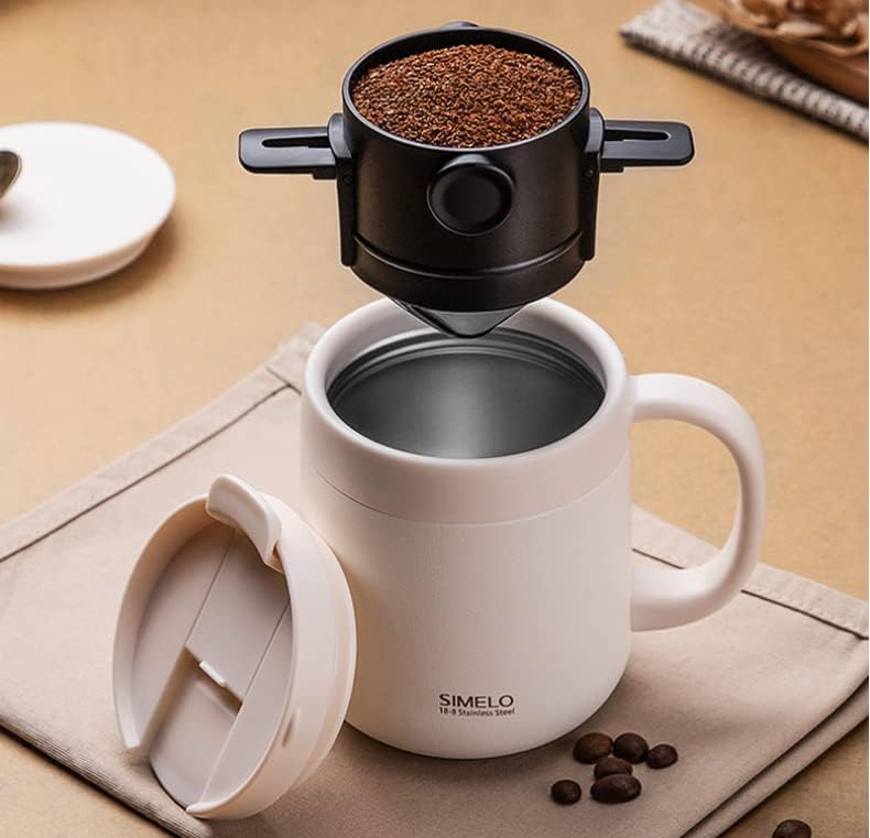 Miniatura 7 de JUSIMON Filtro de café plegable filtro de café reutilizable filtro de café reutilizable sin papel cafetera para verter una sola taza diseño de oreja