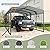 CHARMMA Heavy-Duty 12x20 FT Metal Carport with Reinforced Support Base, All-Weather Black Vehicle Shelter for Cars, Trucks, Boats & Outdoor Party Protection, Black