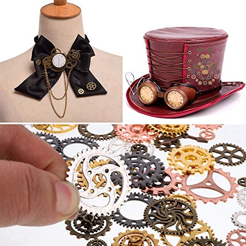 iufvbgxdh Jewelry Cogs 100 Grams Assorted Antique Steampunk Gears Charms Cogs, for Jewelry Making Accessory & Crafting, Mixed Colors steampunk buy now online