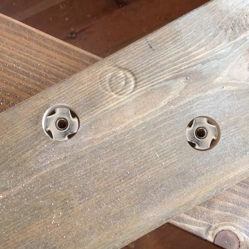 mewudecor 1434-20 t-nut 51634 barrel length 304 stainless steel threaded insert 4-pronged tee nut for wood rock climbing holds cabinetry furniture 25 pcs