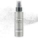 LOPHE Holographic Glitter Spray for Body, Face & Hair - Quick-Dry Shimmer Makeup Spray with Sparkle Powder for Women, Perfect for Festival Carnival Party Christmas Wedding Silver