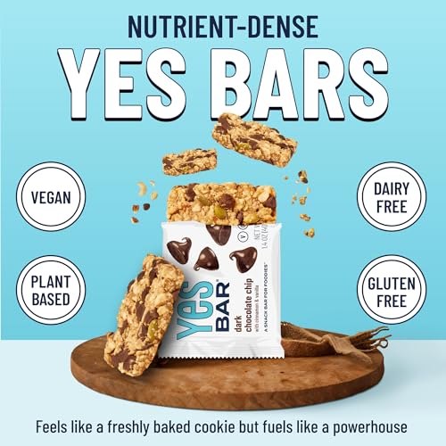 Image of YES Nut Bars - Soft Chewy Healthy Snack Bars (Dark Chocolate Chip, 6 count) | Made with Organic Maple Syrup - Vegan, Paleo, Gluten Free, No Refined Sugar, Dairy Free, Plant Based Protein, Low Sugar