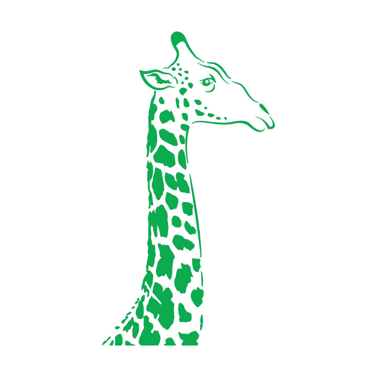Giraffe Head Vinyl Windows Decal African Animal Children's Room Wall Stickers Art Murals Home Interial Office Decoration Large - 49x91cm