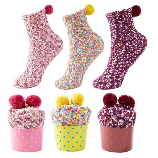 JARSEEN 3 Caja Regalo Navidad Calcetines Dia de san Valentin Super Suaves Cómodos Calentar Mujer DIY (Rosa, Amarillo, Morado, EU 36-42)