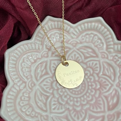 Collier médaille florale personnalisé contre les bijoux ternes - 3