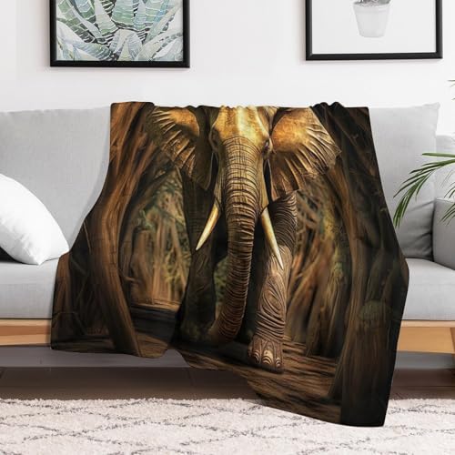 Jeté de canapé éléphant doux pour soirées d'hiver cocooning