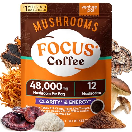 Venture Pal 48000mg Mushroom Coffee with 12 Adaptogenic...