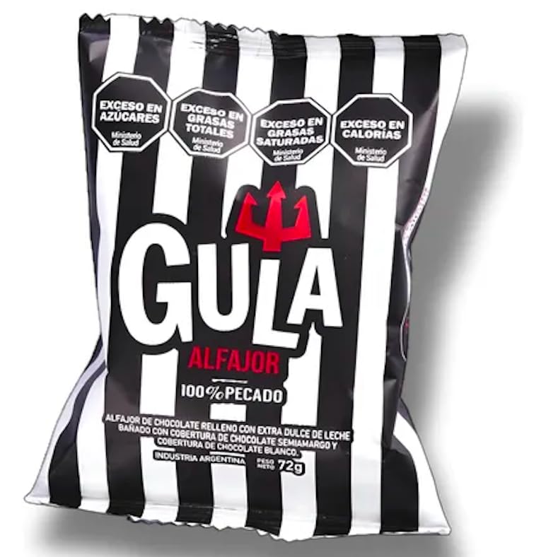 GULA Alfajor – Authentic Argentinian Chocolate Cookie Filled with Dulce de Leche – Premium Snack (72 gr | 0.16lb) (Pack x12, B&W Chocolate)