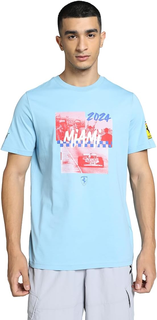 PUMA Scuderia Ferrari Tshirt Miami 2024 Special Edition - Lazor Blue - Size: L