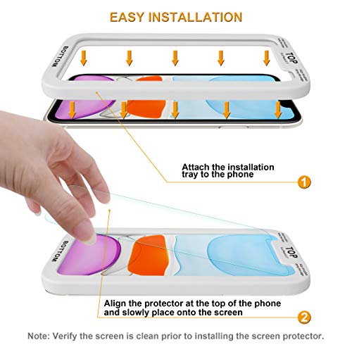 Image of Supershieldz [2-Pack] for iPhone XR (6.1 inch) Tempered Glass Screen Protector with [Easy Installation Tray] Anti-Scratch, Bubble Free, Lifetime Replacement
