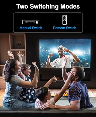 Image of BlueRigger 4K HDMI Switch 5 in 1 Out (4K 60Hz, 5 Port Video Switcher, HDMI Hub, HDR10+, 18Gbps, Selector Box with IR Remote) - Compatible with HDTV, PS5, Xbox, Apple TV, Projector, Blu-Ray