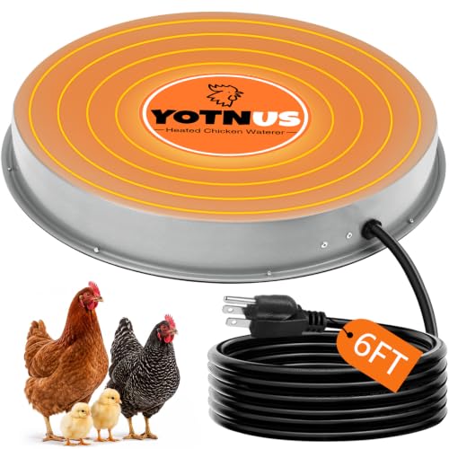 YOTNUS Chicken Water Heater for Winter, 11 Inch Heater Base with 6 Ft Cord
