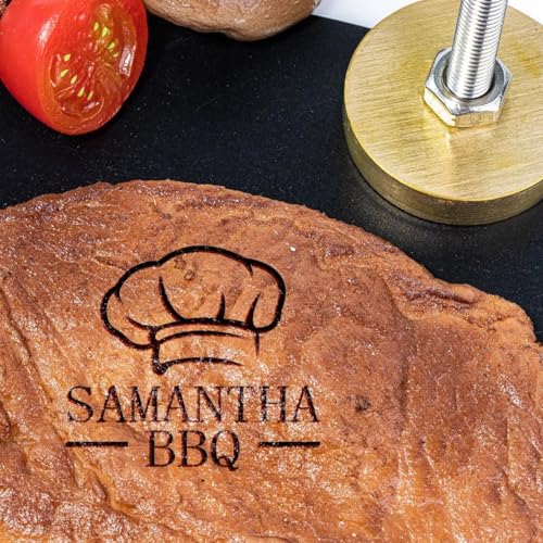 Plancha de marca con logotipo personalizado para carne, plancha de marca de carne para alimentos, plancha de marca de barbacoa para parrilla, hierro de marca Burger Bund, regalos novedosos
