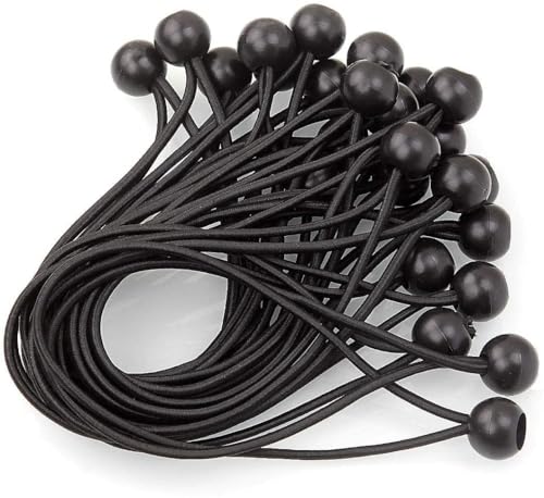 GOYADA 40 Pcs Tendeur Elastique Caoutchouc avec Boule, Sandow Elastique pour Bache, Tendeur Bache pour Tentes, Bâches, Affiches, Camping, Rideaux Harnais...