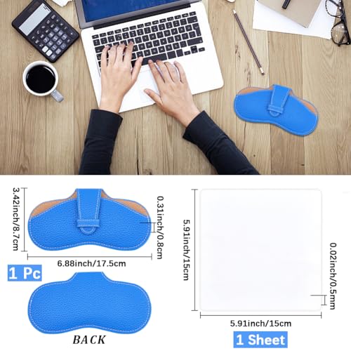 Image of CREATCABIN Leather Sunglasses Case Slim Glasses Case Bag Soft Portable Eyeglasses Holder Pouch Cover Travel Lightweight with Cleaning Cloth Gift for Women Men Holiday Vacation 6.9x3.4 Inch Dark Blue