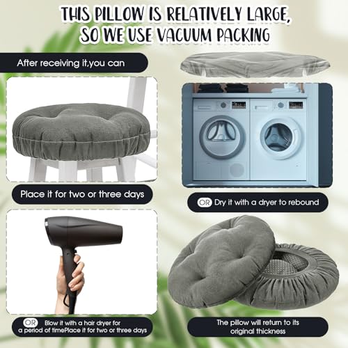Image of 4 Pieces Bar Stool Cover Non Slip Padded Cushion, 14.2 Inch, Dark Gray