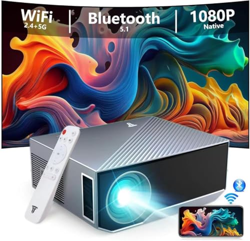 Image of ZDK Native 1080P 18000 Lumen 4K Supported Projector with wifi and bluetooth, Bedroom Outdoor Indoor Projector Compatible with Smartphone, HDMI, USB, AV, Fire Stick, PS5 for Home, Bedroom, Outdoor Use
