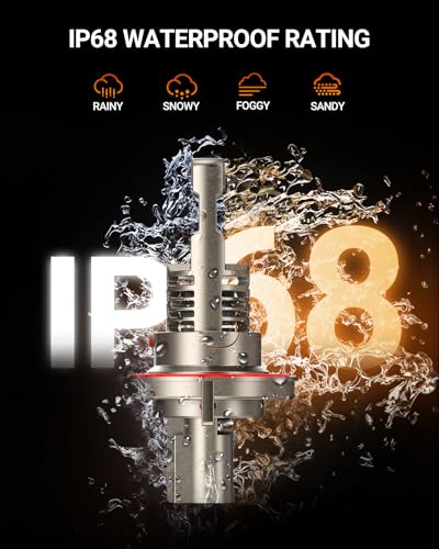Image of SEALIGHT Upgraded H13 Bulbs, 10X Super Bright, L2S 9008 /H13 Light Bulbs, Real 1:1 Halogen Size, 6500K Cool White Driving Light, IP68 Waterproof, Plug and Play, Pack of 2