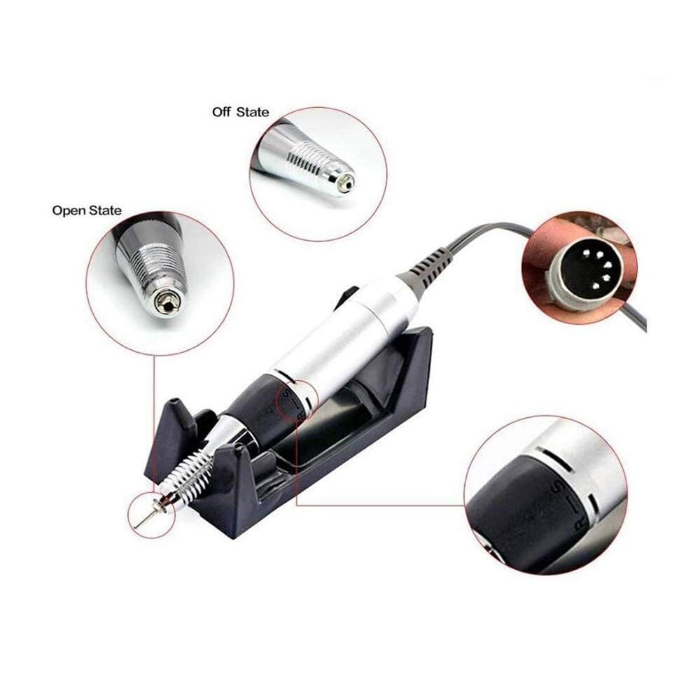 Ponceuse pour Ongles Professionnelle, Lime Ongles Électrique Machine 30000 TPM avec 6 Embouts Kit de Conception d'art d'ongle pour Domicile/Salon, Retirer Vernis/Gel C