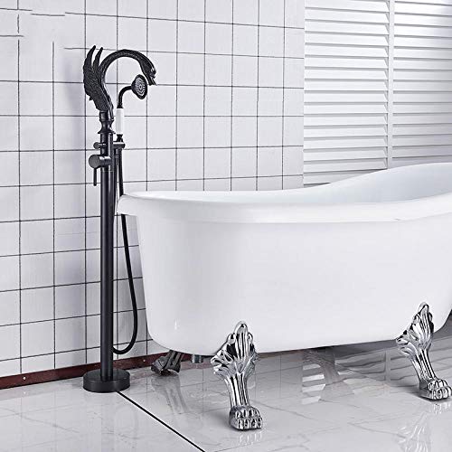 Robinet de baignoire îlot de luxe en laiton massif noir mat