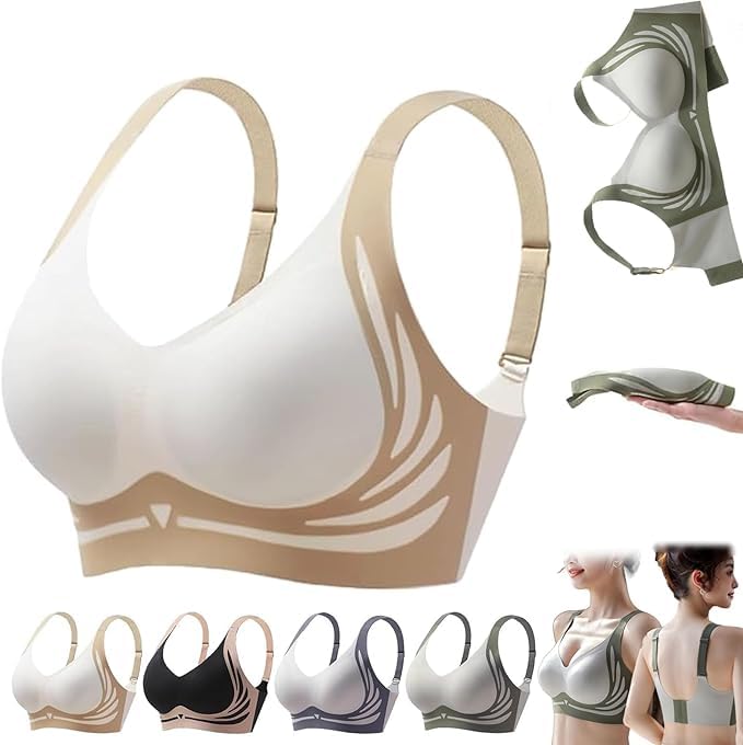 NiblidoLifting Anti-Sagging Wireless Push-up Bra Wide Strap Sleep Comfortable Full Coverage Shaping Sports Bras,Lift Full-Figure Bra Women