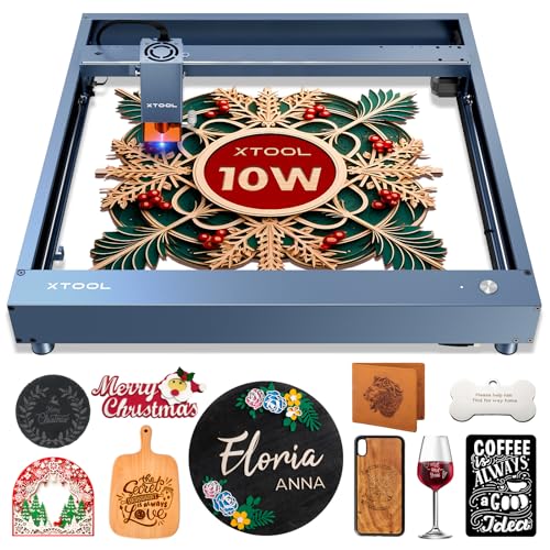 xTool D1 Pro 10W Laser Engraver, 60w Higher Accuracy Upgraded Diode DIY Laser Cutter and Engraver Machine, Laser Engraver for Wood and Metal, Leather, Vinyl, Paper