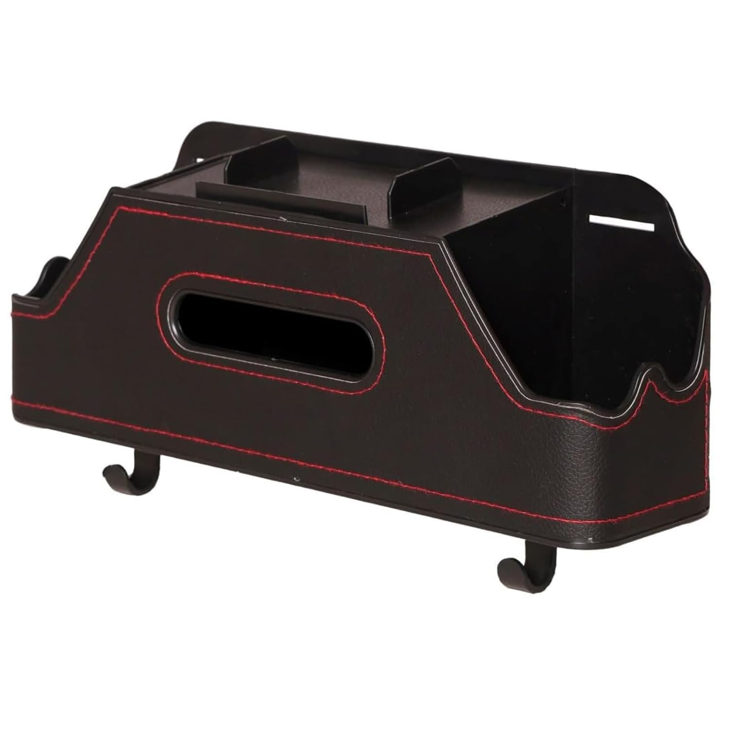 Divik Car Back Seat Organizer with 2 Cup Holders, Tissue Box & Phone Holder - Heavy-Duty ABS & Microfiber Headrest Storage Box (1Pcs)-image-31