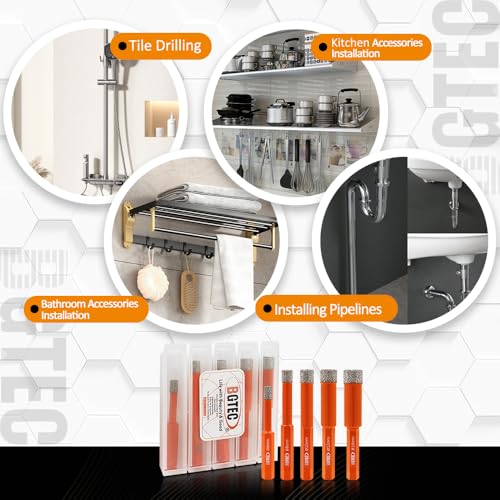 BGTEC Dry Diamond Drill Bits 2pcs 12mm Hex Shank for Granite Marble Porcelain Tile Ceramic 3 BGTEC Dry Diamond Drill Bits 2pcs 12mm Hex Shank for Granite Marble Porcelain Tile Ceramic - Image 3
