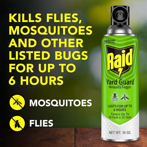 Image of Raid Yard Guard Mosquito Fogger for Outdoor Yard Patio and Garden Fast Acting Insect Control 16 Ounce (Pack of 4)