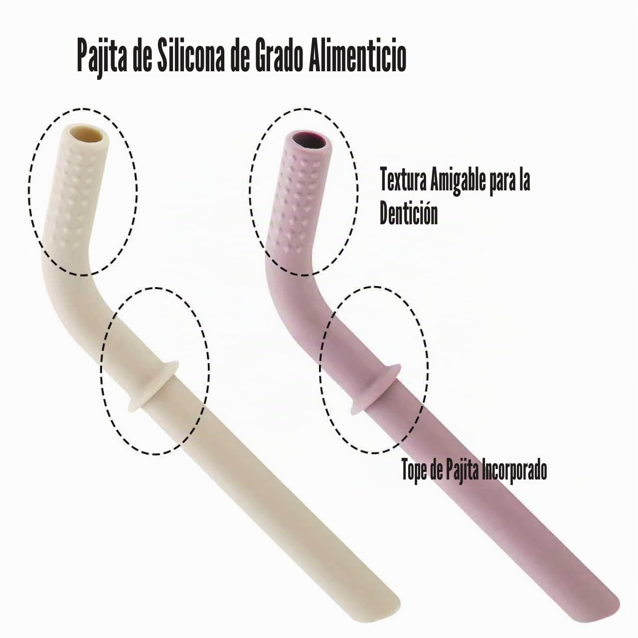 PandaEar Paquete De 2 Vasos De Acero Inoxidable Para Niños Con Tapas Y Fundas De Silicona | 260 ml Vasos Antiderrames Con Tope Para Pajilla Y Pajillas Suaves Para La Dentición De Bebés (Beige Y Rosa)
