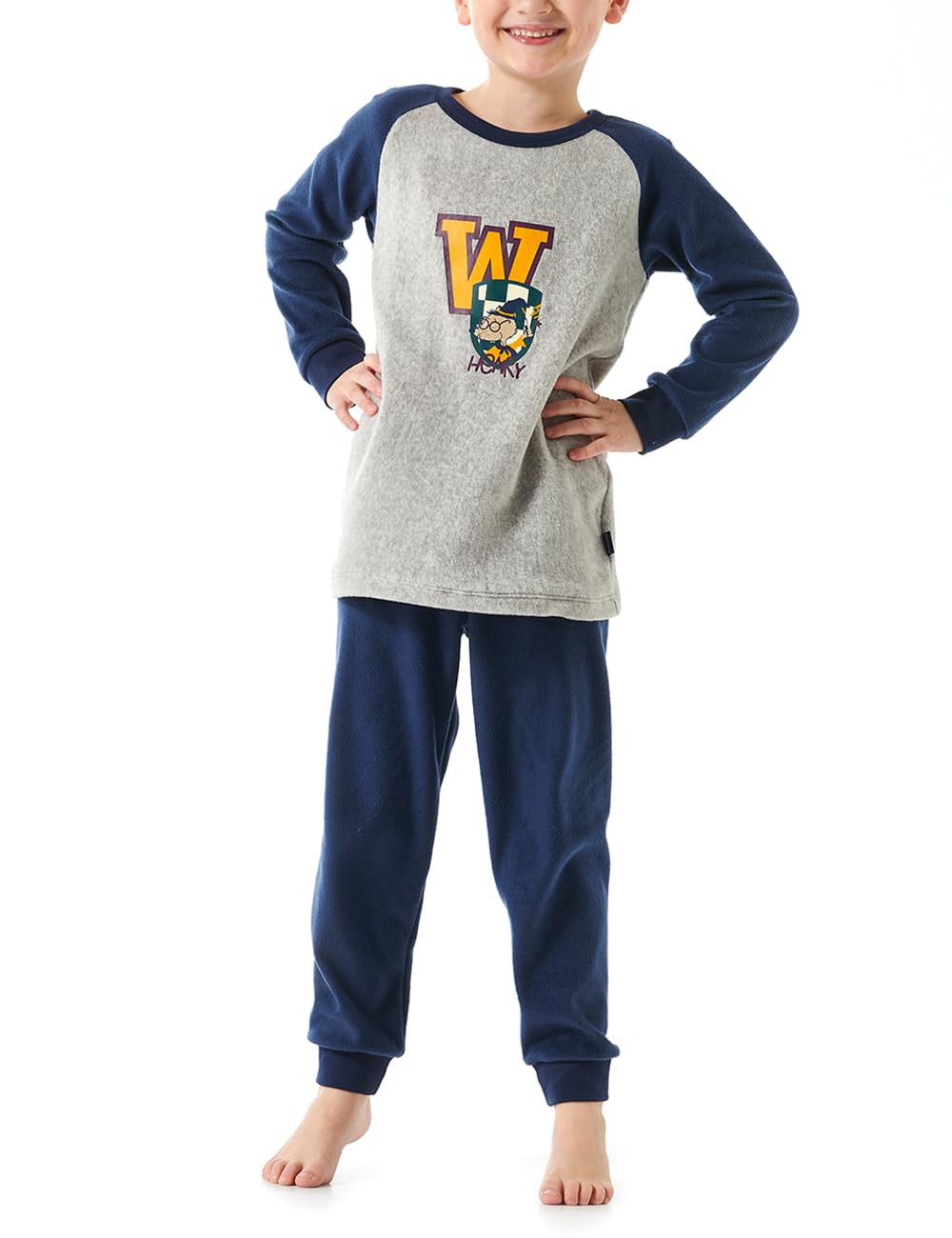 Schiesser Set Pigiama Bambino In Cotone – Morbido Felpa Caldo Per Notte, Taglie Da 140 A 176