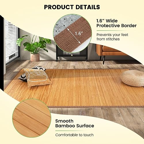 Tapete de Bambú Giantex 5’ x 8’ con Antideslizante miniatura 5