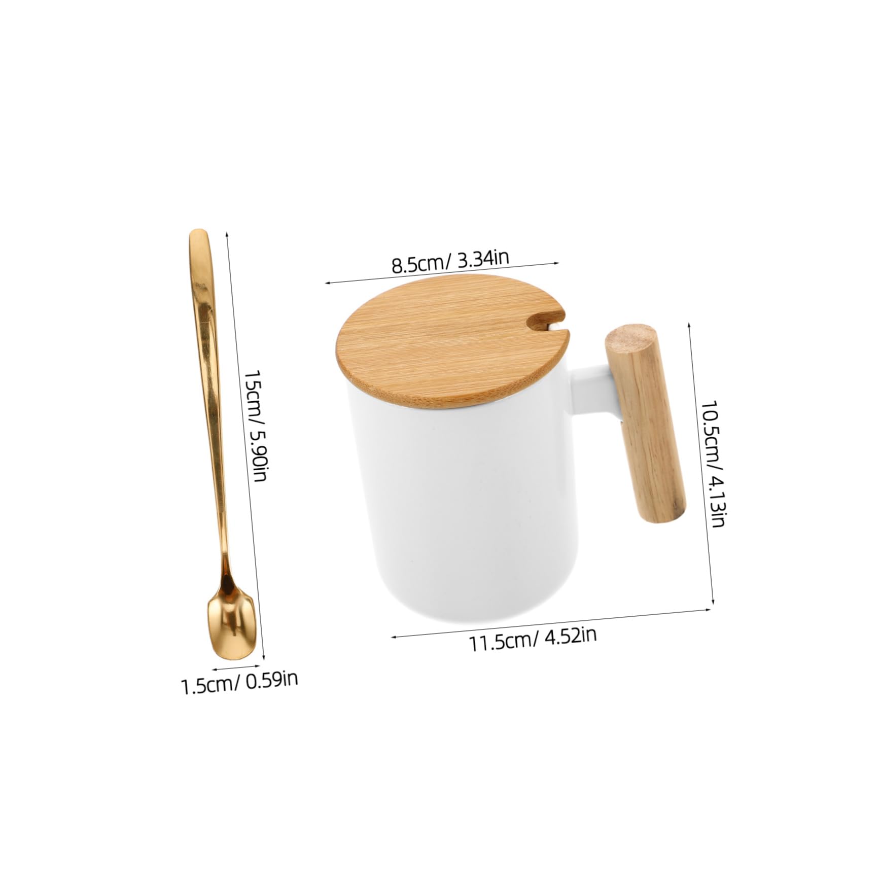 OUNONA 1 Satz Keramikbecher mit Deckel Tassen und Becher Tee Trinken Weiß Porzellan Kaffeebecher mit Deckel Kaffeetasse Withwood Griff einzigartige Kaffeetassen Tassen mit Deckel Holz
